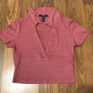 Forever-21 low v-neck cut top